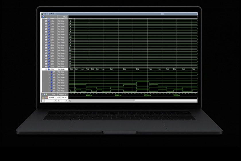 RTL waveform simulation of the CPU in Intel Quartus II